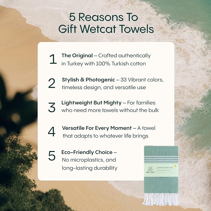 WETCAT Turkish Beach Towel Oversized (38"x71") 100% Turkish Cotton, Made in Turkey - Sand Free, Extra Large, Ultra Soft, Quick Drying, Compact & Lightweight for Travel - Dark Coral