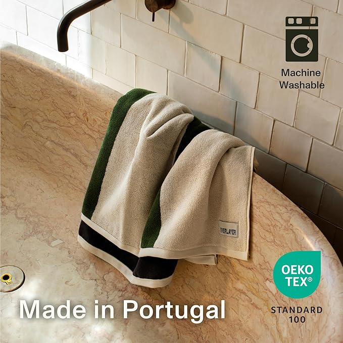 Towels - Ultra Soft, Thick and Plush, Reversible - 1 PC Luxury Bath Towels (27.5"x 54"), 550 GSM,100% Combed Cotton, Made in Portugal, Perfect for Home and Bathroom, Wildwood Cognac-Janus