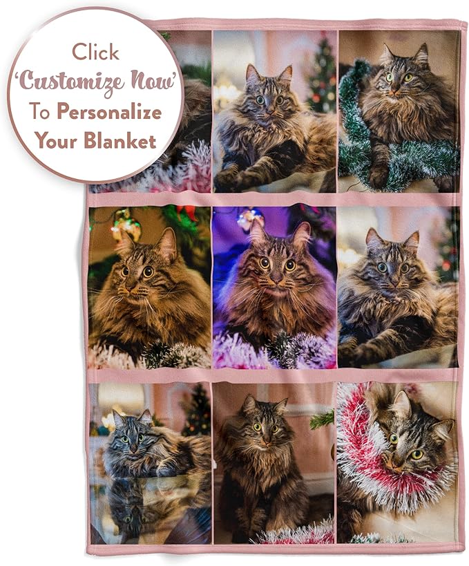 Ships Next Day, Custom Blanket with Picture - Printed in USA, Personalized Photo Blanket (Fleece - 30x40)