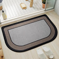 Half Circle Bath Mat,Thin Bathroom Rugs Fit Under Door Quick Dry Non Slip Washable Bathroom Mat with Rubber Backing,Absorbent Woven Half Round Shower Mat Rug,Gray Gray Brown