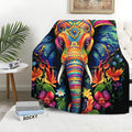 Elephant Throw Blanket, Elephant Birthday Gifts for Women and Men, Lightweight Fleece African Home Decor, Printed, Washable, No-Pilling, 50x60 inches