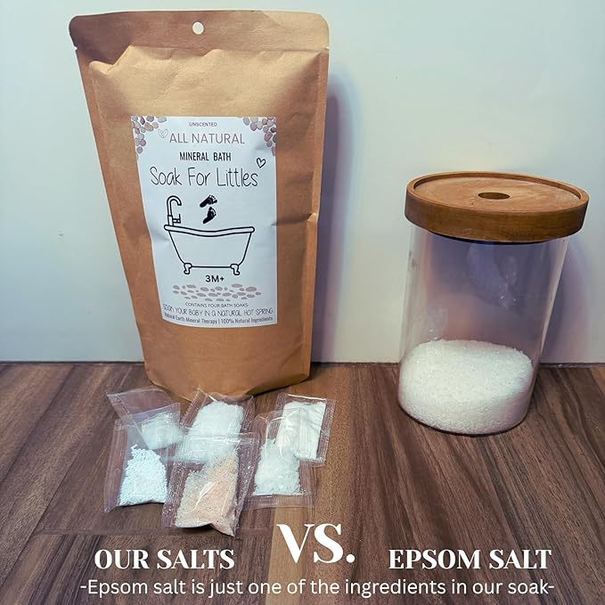 Soak for Littles: Mineral Bath Soak, 100% Organic Natural Earth Minerals, Better Than Oatmeal Bath Baby, Epsom, Oatmeal, or Kids Salts Baths, Soak Your Little One in A Natural Hot Spring