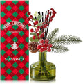 Flower Reed Diffusers Set, 7.10 oz Christmas Cedar Scented Diffuser with 7 Sticks, Long Lasting Home Fragrance for 120 Days, Perfect for Bathroom, Shelf Decor, Air Fresheners