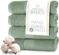 MAURA Basics Hand Towels for Bathroom with Hanging Hook Loops. Soft, Durable, Long Lasting and Absorbent Hand Towel Sets for Bathroom, American Standard Size 16"x28", Sage Green