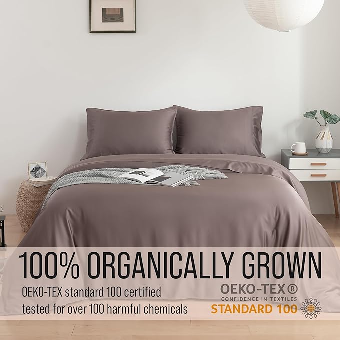 Bella Coterie Luxury Bamboo Viscose Twin XL Size Sheet Set | 100% Organically Grown | Ultra Soft | Cooling for Hot Sleepers | 18" Deep Pocket [Mocha]