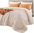 Bedsure Comforter Duvet Insert - Quilted Comforters Queen Plus Size, All Season Duvet, GentleSoft Down Alternative Bedding, with 8 Tabs, Gifts for Women/Men,Beige,Queen Plus 90 x 90 Inches