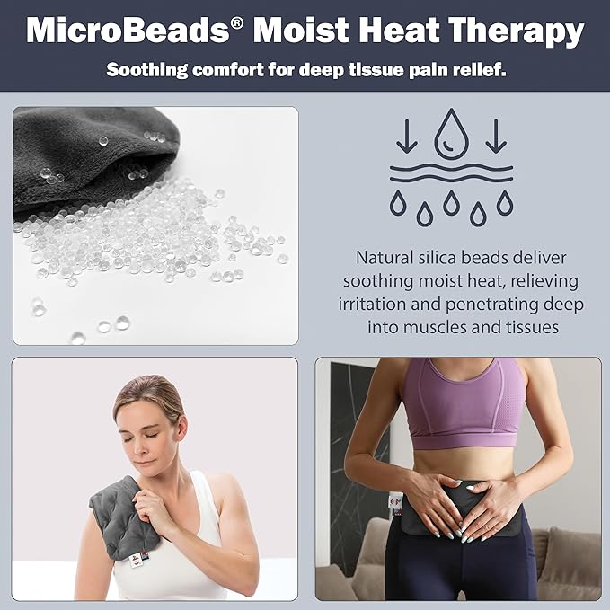 Core Products MicroBeads Moist Heat Therapy Microwave Pack - Great Holiday Gift - Small Heating Pad 5" X 12"