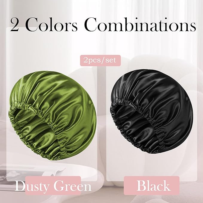 Satin Bonnet Double Layer Silk Bonnet for Sleeping Women Hair Care for Natural Curly