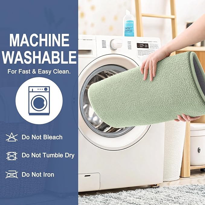 OLANLY Thick Memory Foam Bath Mat Rug 59x24, Extra Soft Absorbent Bathroom Rug, Quick Dry Bath Mats, Non-Slip, Machine Washable Carpet for Bathroom, Tub and Shower, Home Decor Accessories, Sage Green