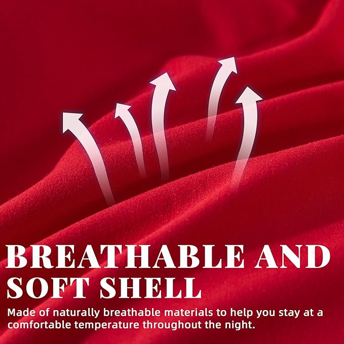 Cosybay Down Alternative Comforter (Red/Black, Full) - All Season Soft Quilted Full Size Bed Comforter - Duvet Insert with Corner Tabs -Winter Summer Warm Fluffy, 82x86 inches