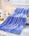 Electric Heated Blanket Throw 50"x60" - Soft Cozy Flannel & Sherpa Fabric Dual-Sided, 9 Heat Settings & 2-10 Hours Auto Off, Warming Heated Throw for Home Office, Machine Washable, Purple