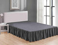 Sheets & Beyond Wrap Around Solid Microfiber Luxury Hotel Quality Fabric Bedroom Gathered Ruffled Bedding Bed Skirt 14 Inch Drop (Queen, Charcoal)