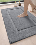 DEXI Bathroom Rugs 43x24, Washable Non Slip Bath Mat for Shower Floor, Absorbent Quick Dry Bathmat with Rubber Backing, Ultra Soft Plush Carpet for Tub, Grey