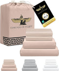 100% Egyptian Cotton Sheets Queen Size | 1200 Thread Count | CEA Gold Seal Certified | Ultra Soft | Cooling for Hot Sleepers | 18" Deep Pocket | Queen Size [Dune]