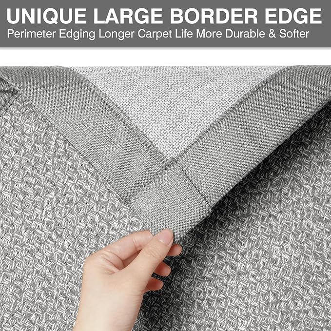 Ultra Thin Quick Dry Bathroom Rugs Mat 24x35, Non Slip Bath Mat Absorbent Bathroom Mat Floor Rubber Backed Fit Under Door, Woven Washable Bath Rugs, Gray