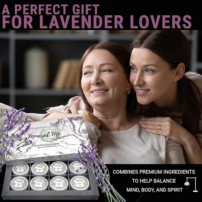 Shower Steamers Aromatherapy - Lavender Shower Steamers W/Organic Essential Oils for Vaporizing Steam Spa, Relaxation, Vapor Shower Tablet, Shower Melts, Stocking Stuffers Christmas Gift for Her, Him