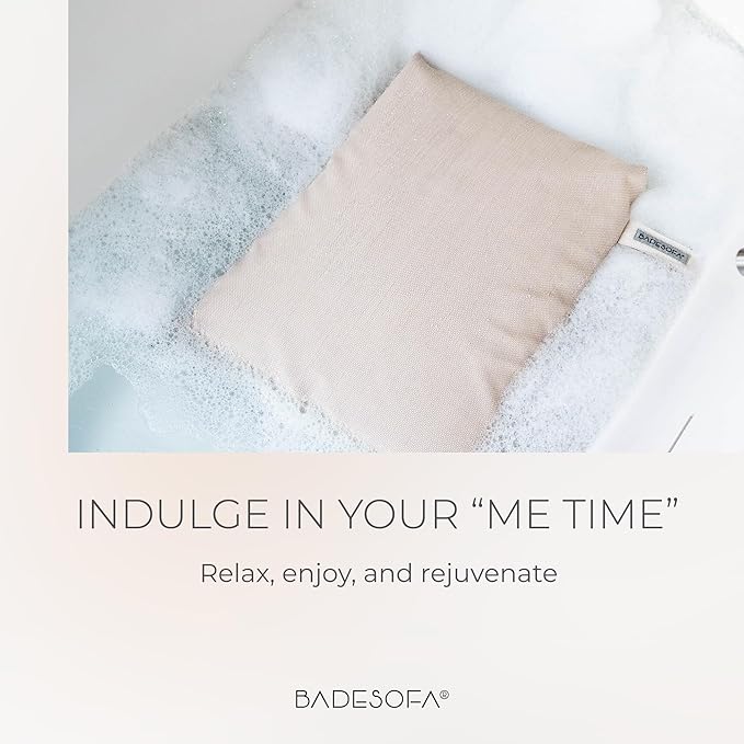 BADESOFA® Luxury Seat Cushion for Bath | Premium-Quality Materials | Comfortable & Quick-Drying | Washable Bath Pillow in Charcoal | Home Spa | Suitable for Bathtub, Steam Sauna & Hot Tub