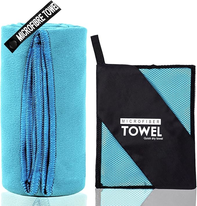 Microfiber Travel Towel, Soft Lightweight Quick Dry Towel, Super Absorbent Compact Travel & Sports & Beach Towels for Camping, Backpack, Gym, Swimming, Yoga, Hiking (M:20"×40" -MarineBlue)