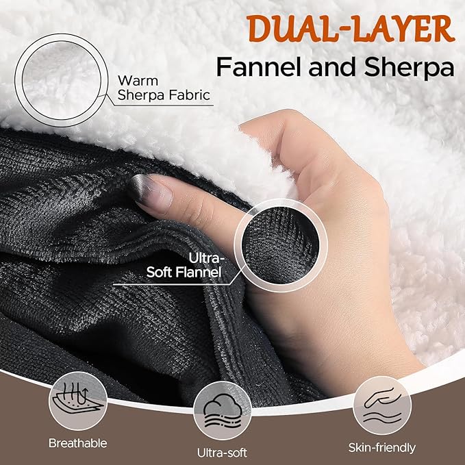 Electric Blanket Twin - Soft Flannel Heated Blanket Twin Size 62x84 inches, Ultra Soft Fast Heating with 2-10 Timer Settings & 9 Heat Settings, Warm Gift for Grandma, Dark Gray