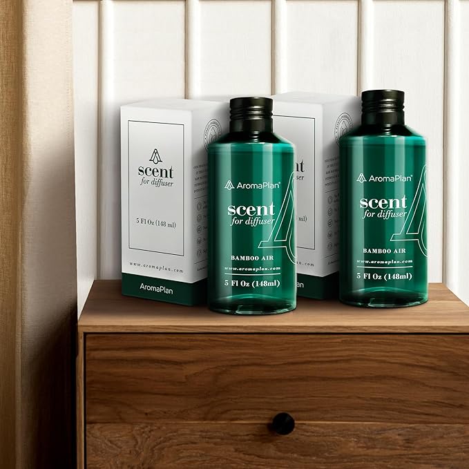 AromaPlan Hotel Scents Bamboo Air 5 Fl Oz (2 Pack), Luxury Aroma & Hotel Fragrance Diffuser Oil- Hotel Diffuser Oil for Aromatherapy- USA Made, Bigger Bottle, Bolder Aroma & Longer Lasting