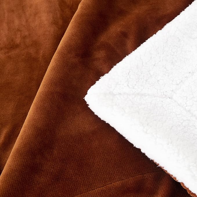 SOCHOW Sherpa Fleece Throw Blanket, Double-Sided Super Soft Luxurious Plush Blanket Throw Size, Fall Throw Blanket, Caramel, 50x60 inches