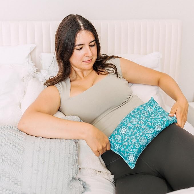 Microwave Heating Pad Filled with Flax Seed and Choice of Dried Herbs, Herbal Cold Pack, Good Size for Back Pain and Cramps, Hot and Cold Therapy, 6" x 12" (Red Fox, Chamomile)