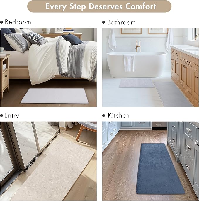 Madison Park Signature Non Slip, Luxrurious Plush Mat, Absorbent, Quick Dry, Spa Design Bath Room Décor Marshmallow Bathroom Rug, 1'8" x 2' (Contour), Cream