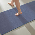 Bathroom Runner Rugs, Long Bath Mat Runner Washable Thin Quick Dry Low Pile Bathroom Runner Rugs Non Slip, Denim Blue 16"x60"