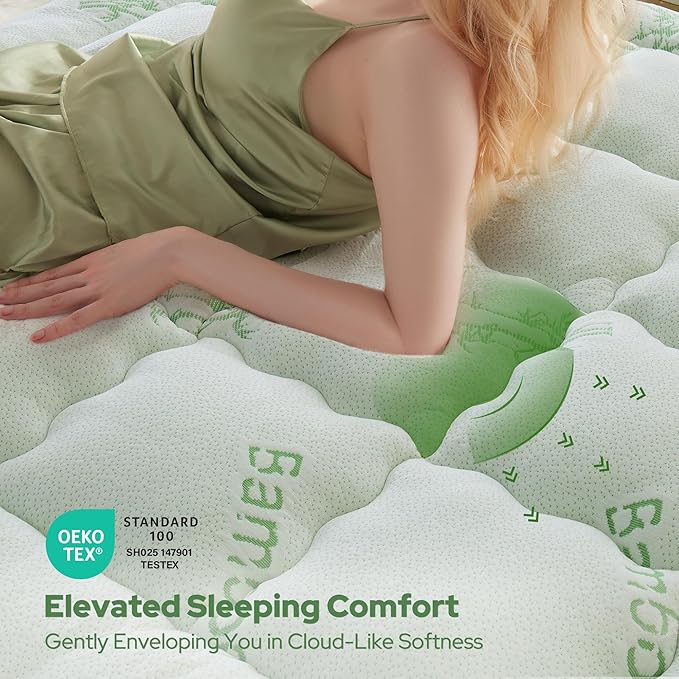 BEDLORE Full Size Mattress Topper Viscose Derived from Bamboo, Thick Pillow Top Mattress Pad with Stretchable Pockets for 6"-15" Mattress, Breathable Mattress Topper for Back Pain Relief