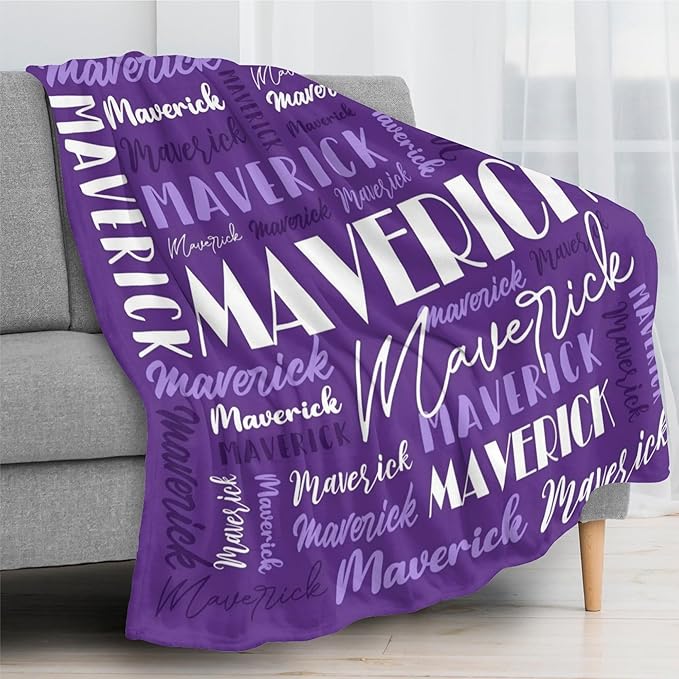 Name Blanket Personalized Blanket for Adult Kids Flannel Customize Throw Blanket Custom (Color 17, 50 x 60 Inches)