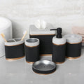 Decozen Bathroom Accessories Set 6Pcs – Soap Dispenser, Toothbrush Holder, Tumbler, Soap Dish & Cotton Swab Jar – Modern Bathroom Decor, Bath Set for Christmas Decor, Seiler