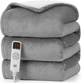 EHEYCIGA Heated Blanket Electric Throw - Heating Blanket with 9 Heating Levels & 10 Hours Auto Off, Soft Cozy Sherpa Washable Throw with Fast Heating, 50 x 60 Inches