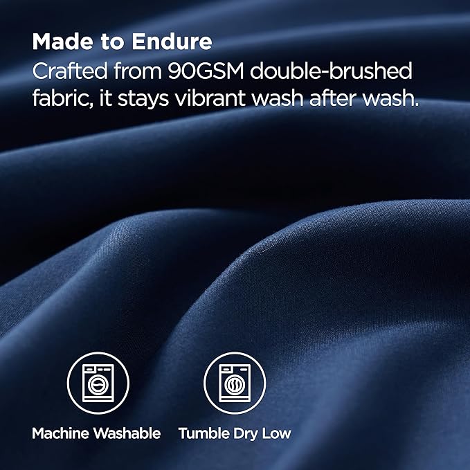 Bedsure King Size Pillow Cases Set of 2 - Navy Microfiber Pillowcases 2 Pack, Super Soft Double Brushed Pillow Case Cover with Envelope Closure, Wrinkle, Fade and Stain Resistant, 20x36 Inches