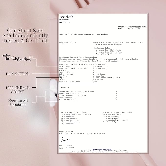 URBANHUT Queen Size Sheets 100% Pure Cotton, 1000 Thread Count 4 Pc Bed Sheet Sets, Soft & Breathable, Luxury Hotel Sheets Fits 16" Elasticized Deep Pocket, Sateen Weave, Solid - Blush Pink