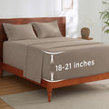 Bedsure Deep Pocket King Sheet Set - Fits Mattresses Up to 21 Inches Thick - 4 Piece GentleSoft Bed Sheets, Moisture Wicking, Soft & Cooling Bedsheet & Pillowcases, Easy & Secure Fit, Taupe
