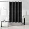 Stall Boho RV Black Tassel Woven Fabric Short Shower Curtain 48 x 64 Modern Farmhouse Textured Tufted Chevron Striped Minimalist Bathroom Shower