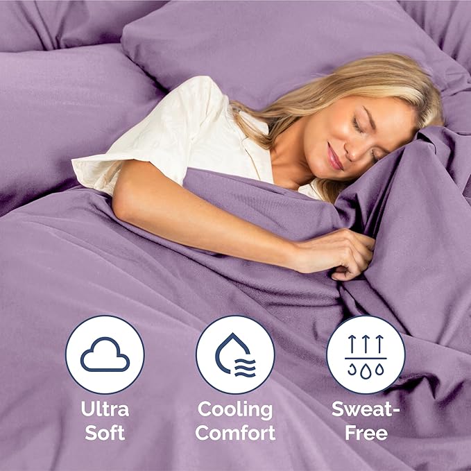 King Size 4 Piece Sheet Set - Extra Soft, Breathable And Cooling Sheets - Hotel Luxury Durable Bed Sheets for Women & Men - Deep Pockets, Easy-Fit & Wrinkle-Free Sheets - Lilac Oeko-Tex Bed Sheet Set