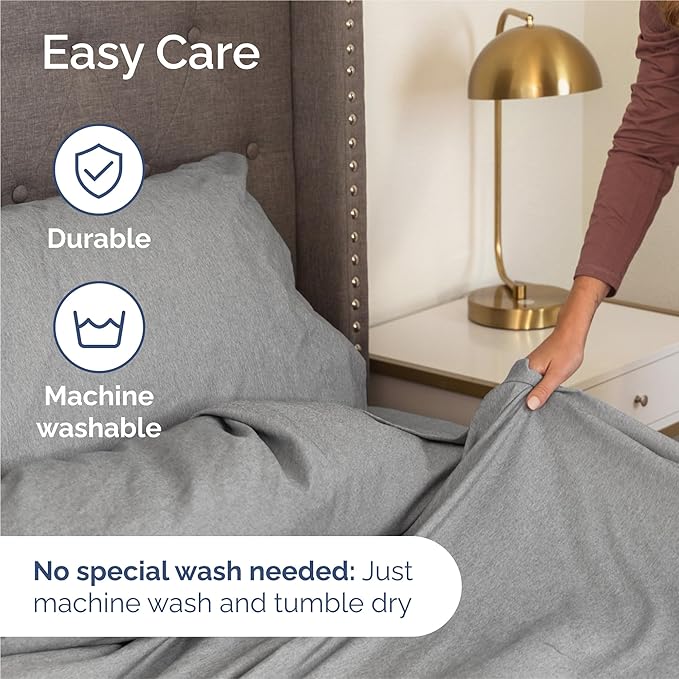 King Size 4 Piece Sheet Set - Comfy Breathable & Cooling Bed Sheets Set - Hotel Luxury Bedding for Women, Men, Kids, Teens, Boys & Girls - Deep Pockets, Soft & Wrinkle Free - Grey (Heathered Sheets)