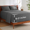 Bedsure Deep Pocket King Sheet Set - Fits Mattresses Up to 21 Inches Thick - 4 Piece GentleSoft Bed Sheets, Moisture Wicking, Soft & Cooling Bedsheet & Pillowcases, Easy & Secure Fit, Dark Grey