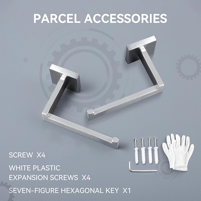 LANC Bathroom Toilet Paper Holder, Brushed Nickel Toilet Paper Roll Holder Wall Mount for Kitchen Washroom Modern TP Toilet Tissue Holder Stainless Steel Left and Right 2 Pack, A8807BN-LRP2