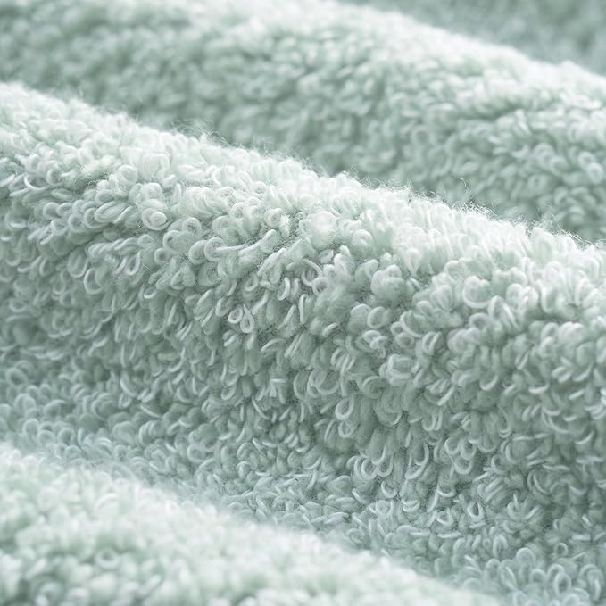 Lucky Brand Luxurious Boucle 6 Piece Bath Towel Set - (2) Bath Towels, (2) Hand Towels, and (2) Washcloths - Jadeile Green Premium Bathroom Towel Set