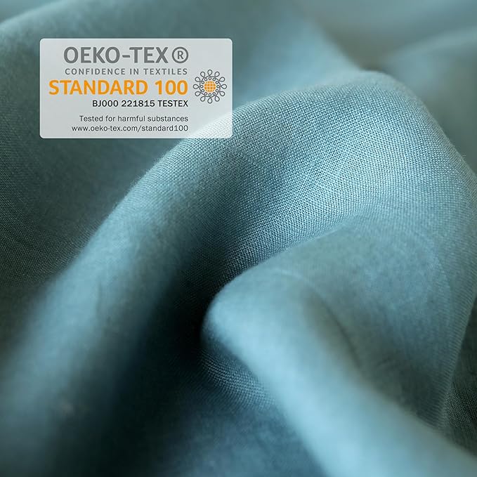 XZ XIFA Blue Linen Duvet Cover Queen, 100% Washed French Flax Linen Bedding with Zipper Closure, Cooling for Hot Sleepers, Textured Bed Sets - 1 Duvet Cover and 2 Pillowcases.