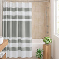 Madison Park Spa Waffle Shower Curtain Pieced Fabric with 3M Scotchgard Moisture Management Modern Home Bathroom Decorations, Wide 108"x72", Grey