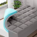 OLANLY Dual-Layer 4 Inch Twin XL Size Memory Foam Mattress Topper for College Dorm Room Essentials, 2 Inch Gel Memory Foam Topper, 2 Inch Cooling Pillow Top Mattress Pad Cover, Light Grey