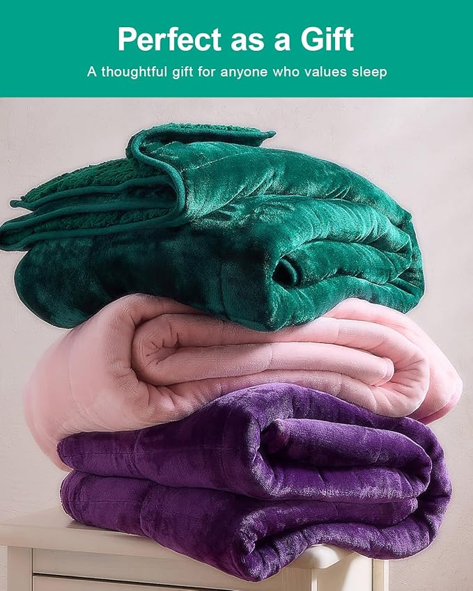 Super Fuzzy Soft Sherpa Fleece Weighted Blanket, 15 lbs Dual Sided Fluffy Heavy Weighted Blankets for Adults - No Bunching with Double Layers of Soft Inner Lining (60"x 80", 15 Pounds)
