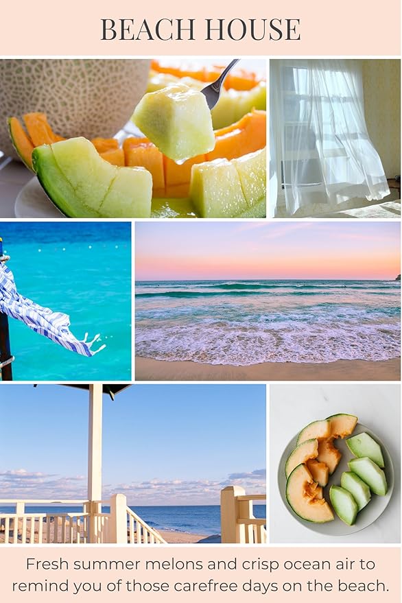ECO CANDLE CO. Room & Linen Spray, Beach House, 8 oz. - Scents Of Melons & Ocean Air - Recycled Aluminum Bottle, No Propellents, Pump Top, All Natural Ingredients
