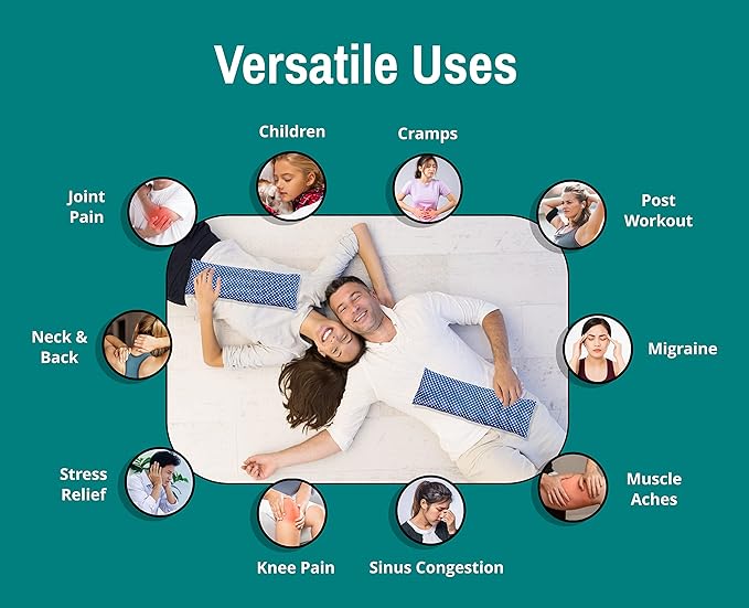 Microwavable Corn Filled Heating Pad and Cold Pack/Washable 100% Cotton Cover (Polka Dot - Blue, 5.25in W x 17.25in L)