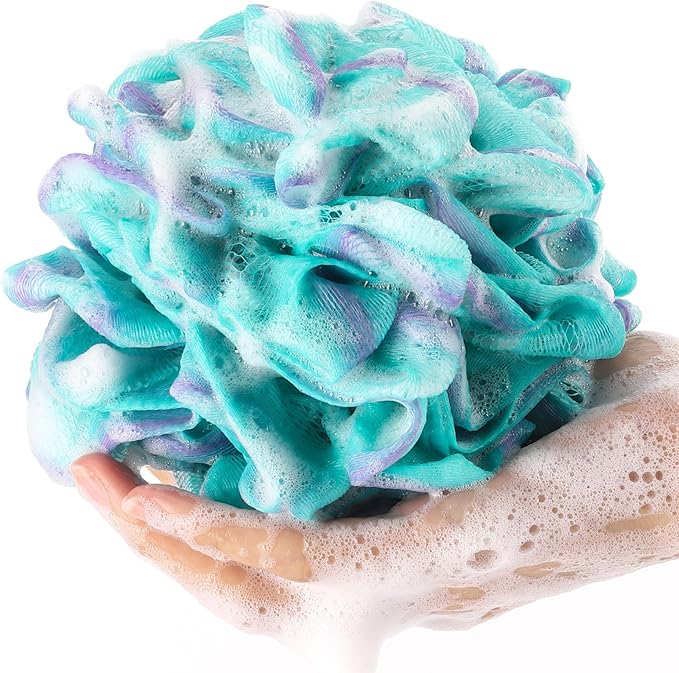 BTYMS 4 Pieces Shower Loofahs Bath Sponges 60g Bath Scrunchies Mesh Pouf Exfoliating Loofa for Body Washing