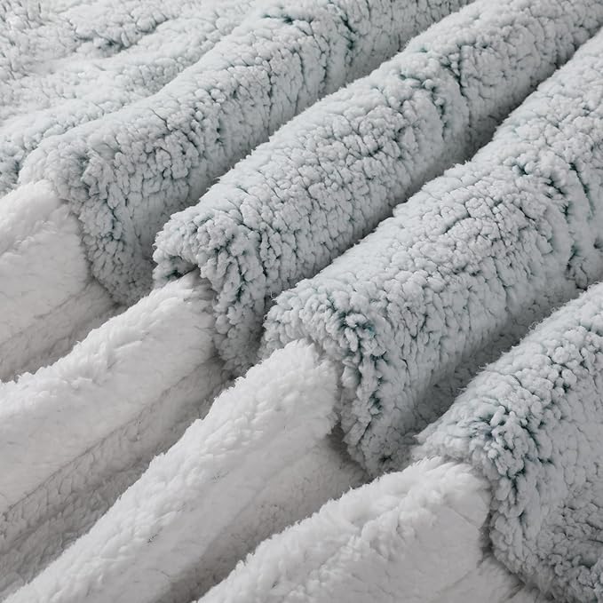 Electric Heated Blanket Full Size 72×84, 6 Heating Settings & 1-10H Auto Off Double Sided Plush Sherpa Ultra-Soft Warm Thick, Machine Washable, Fast Heating, Home Office, Light Gradient Blue