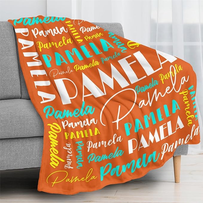 Name Blanket Personalized Blanket for Adult Kids Flannel Customize Throw Blanket Custom (Color 24, 60 x 80 Inches)